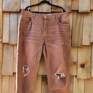 Pilcro (Anthropologie) jeans size 20W. Faded rust color